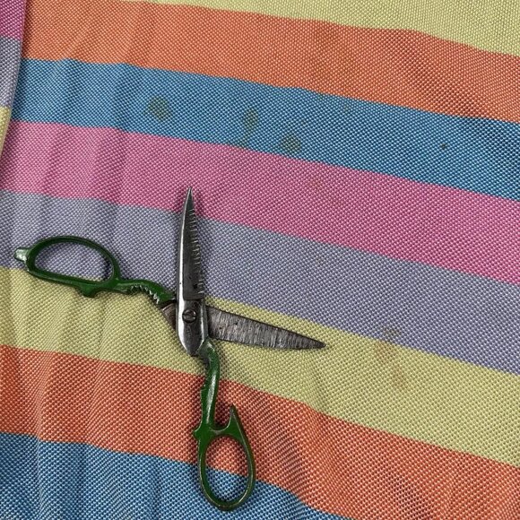 Paul Shark yachting Sweatshirt Mens Large Orange Blue Thermal Rainbow Striped - Picture 2 of 4